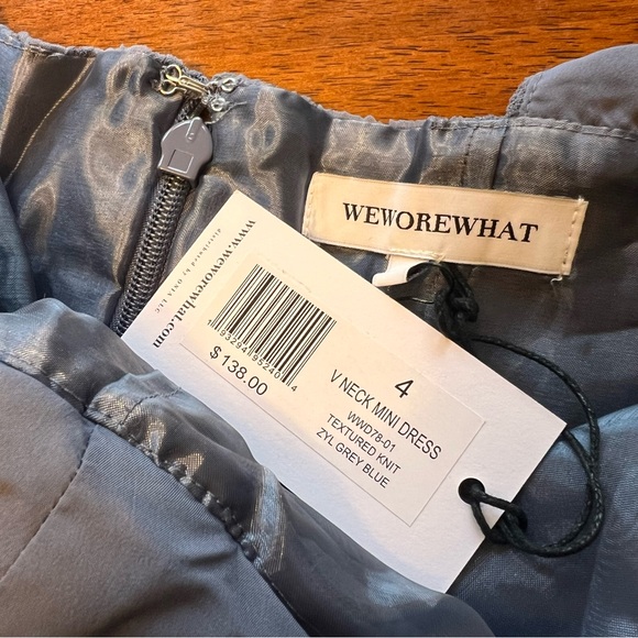 NWT WeWoreWhat V Neck Textured Mini Dress - Picture 8 of 9